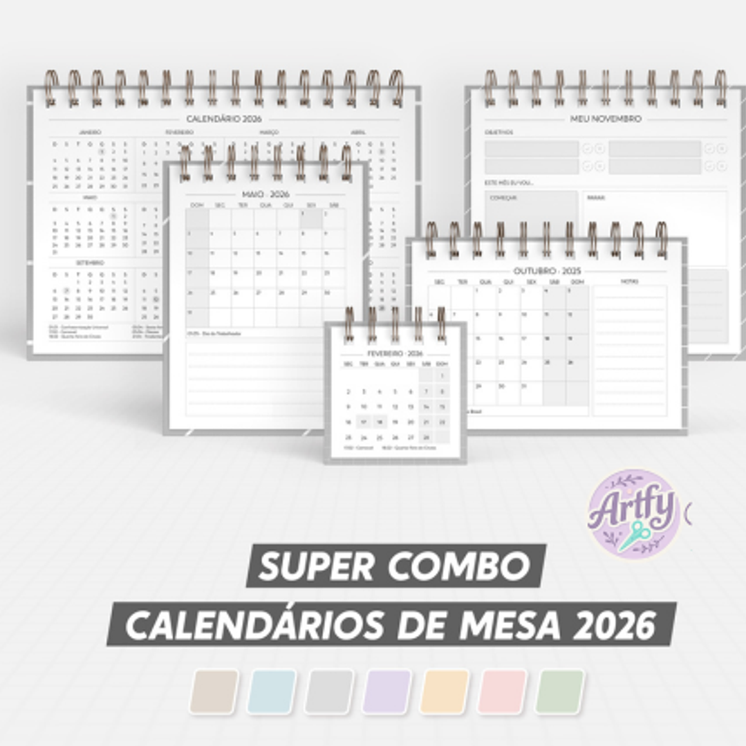 SUPER COMBO de Calendário de mesa 2026 1