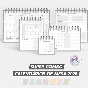 SUPER COMBO de Calendário de mesa 2026
