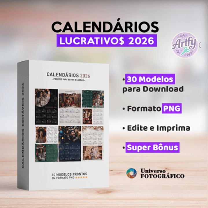 UNIVERSO - Calendarios Editaveis 2026