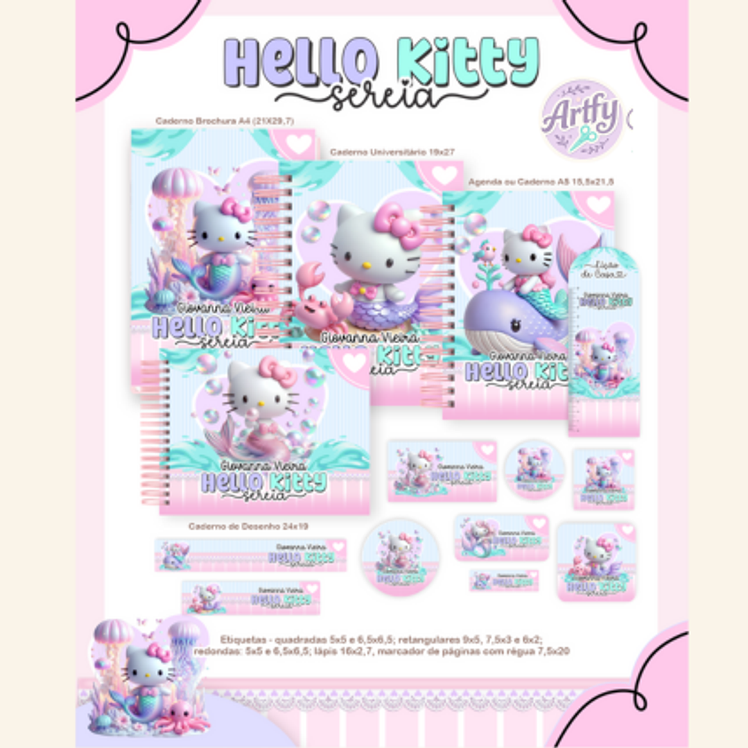 Caderno HELLO KITTY SEREIA 1