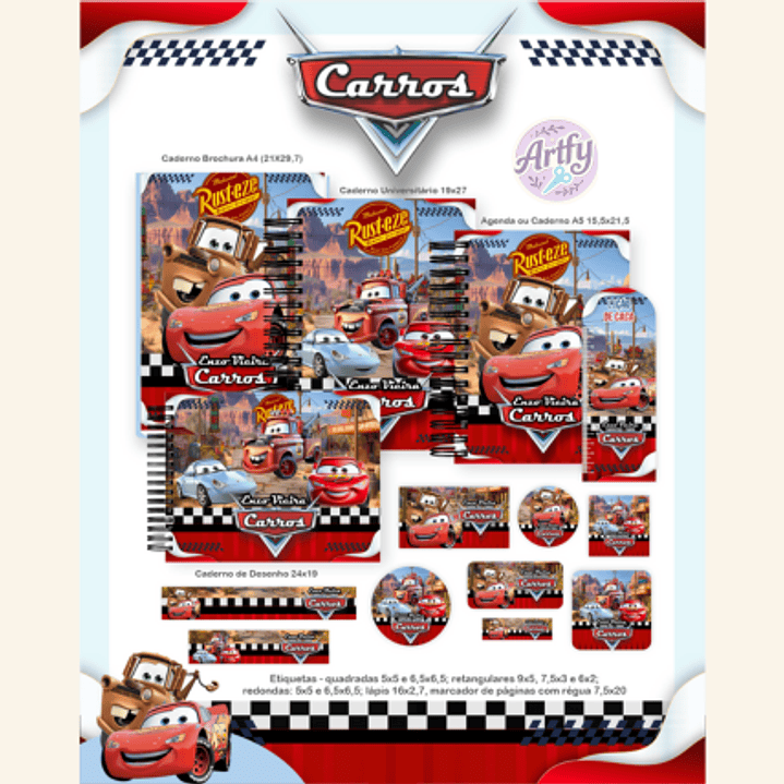 KIT ENCADERNAÇÃO CARROS 1