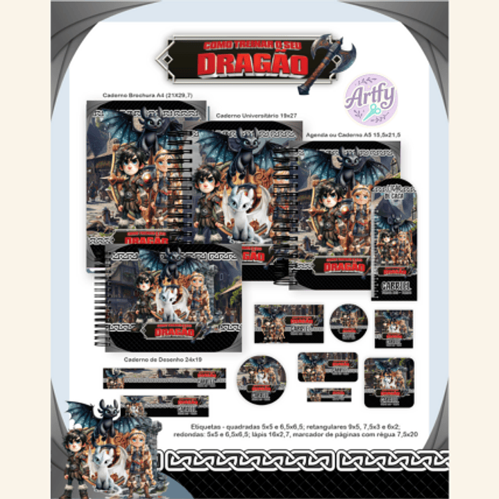 KIT ENCADERNAÇÃO COMO TREINAR SEU DRAGÃO 1