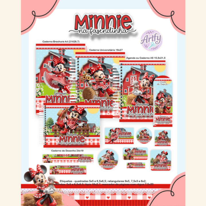 KIT Encadernação  MINNIE FAZENDINHA 1