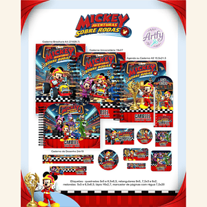 KIT Encadernação  MICKEY SOBRE RODAS