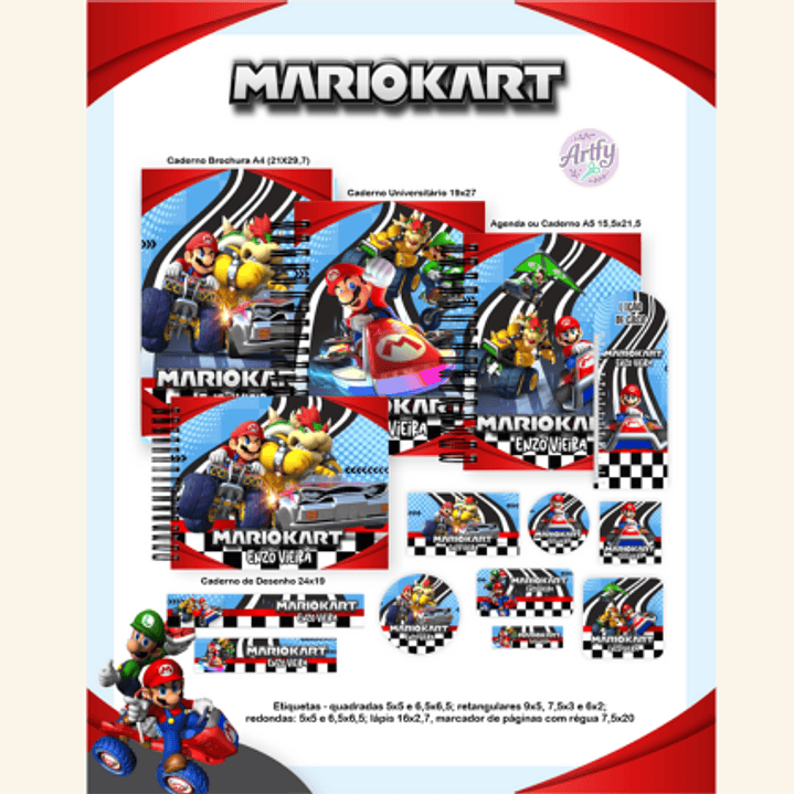 KIT Encadernação  MARIO KART. 1