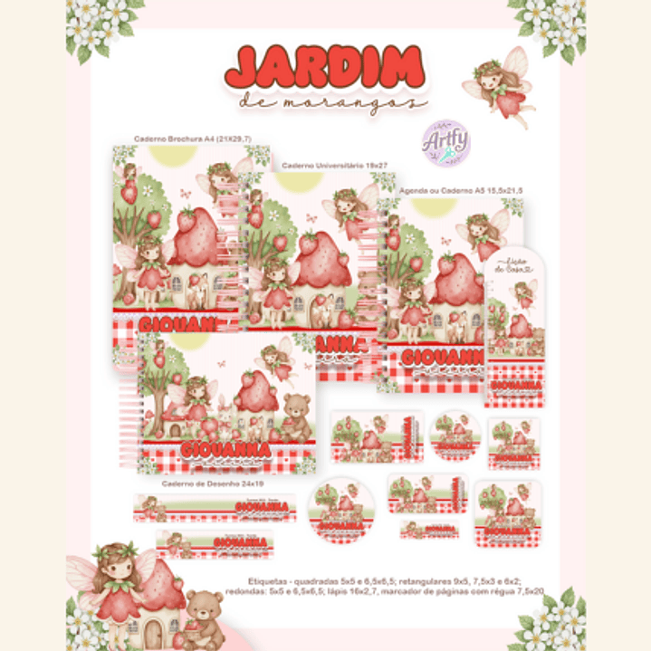 KIT Encadernação JARDIM DE MORANGOS 1