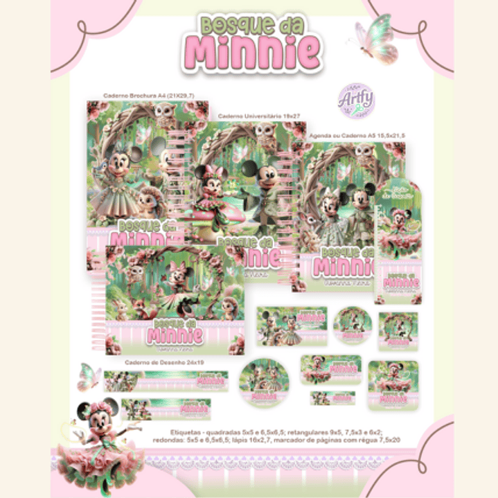 KIT Encadernação BOSQUE DA MINNIE 1