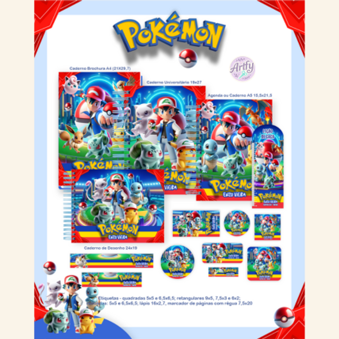 KIT Encadernação POKÉMON 1