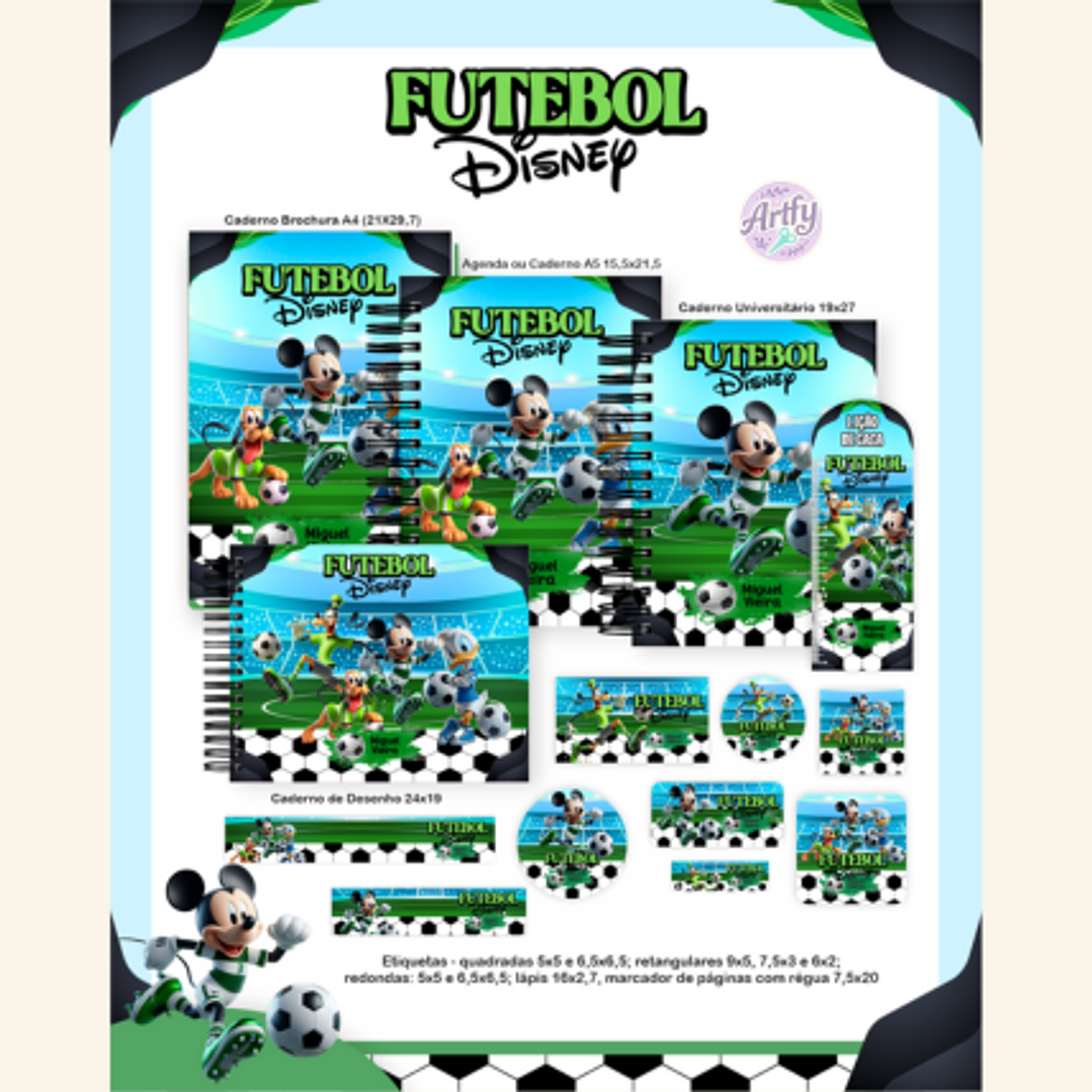 KIT Encadernação FUTEBOL DISNEY 1