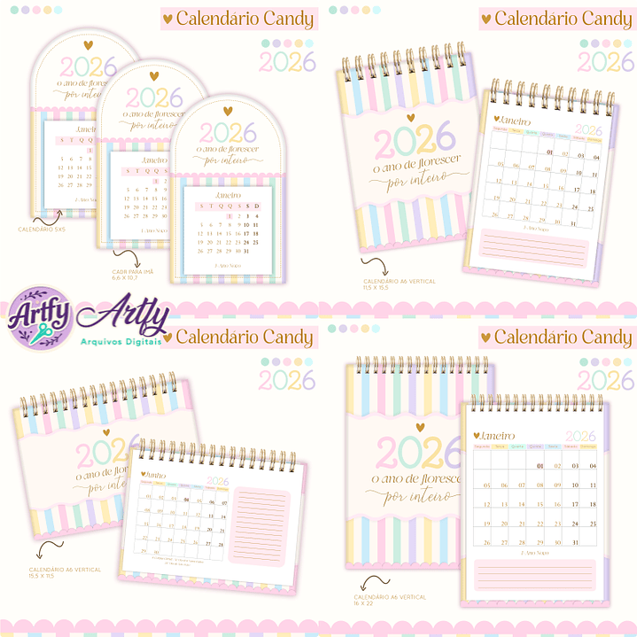 Pack Calendários Candy 1