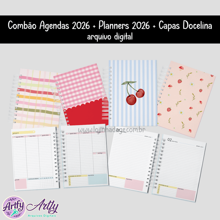 Combão Agendas 2026 + Planners 2026 + Capas Docelinas 1