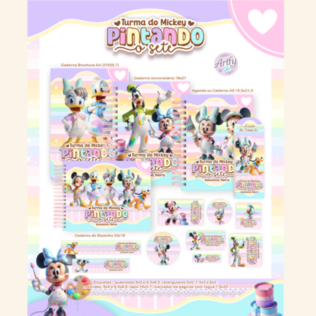 KIT Encadernação  TURMA DO MICKEY PINTANDO O SETE 1