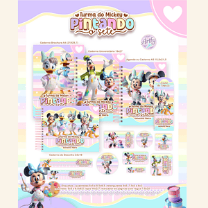 KIT Encadernação  TURMA DO MICKEY PINTANDO O SETE