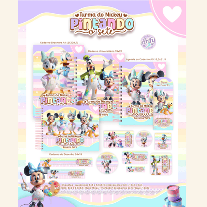KIT Encadernação  TURMA DO MICKEY PINTANDO O SETE 1