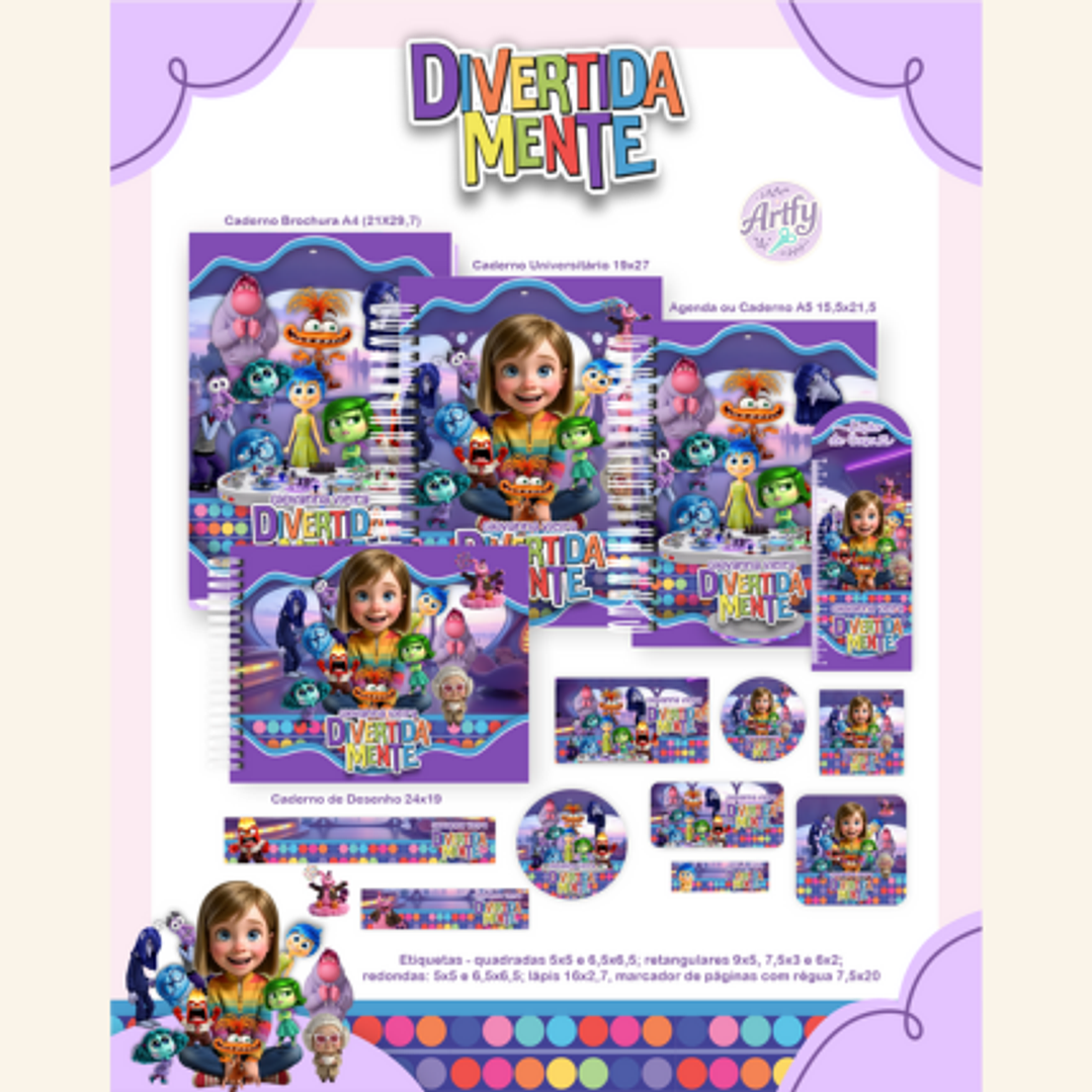 kit Encadernação DIVERTIDAMENTE. 1
