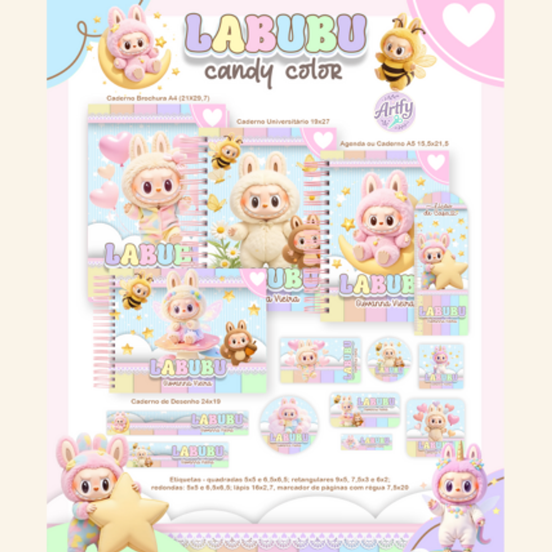 kit Encadernação  LABUBU CANDY  1