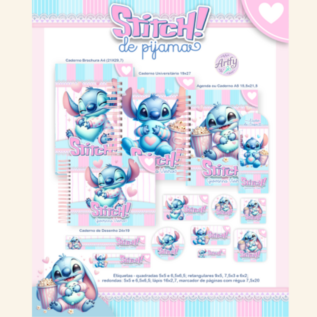 Kit Encadernação STITCH DE PIJAMA 1