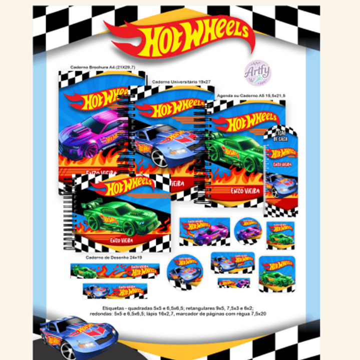 Kit Encadernação HOTWEELS 1