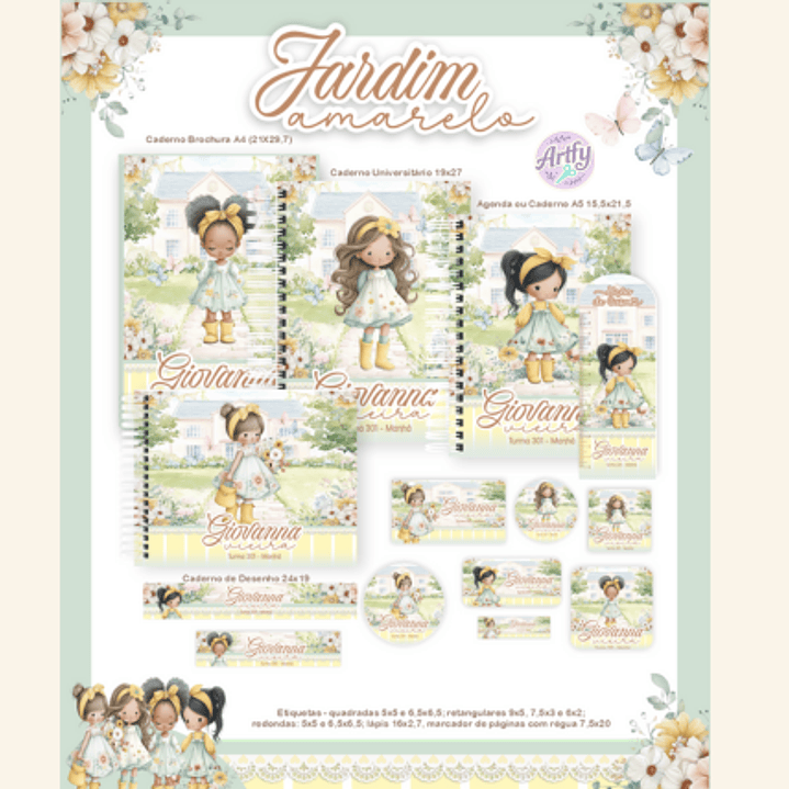 Kit Encadernação JARDIM AMARELO 1