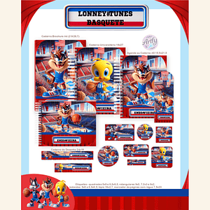 Kit Encadernação LONNEY TUNES BASQUETE