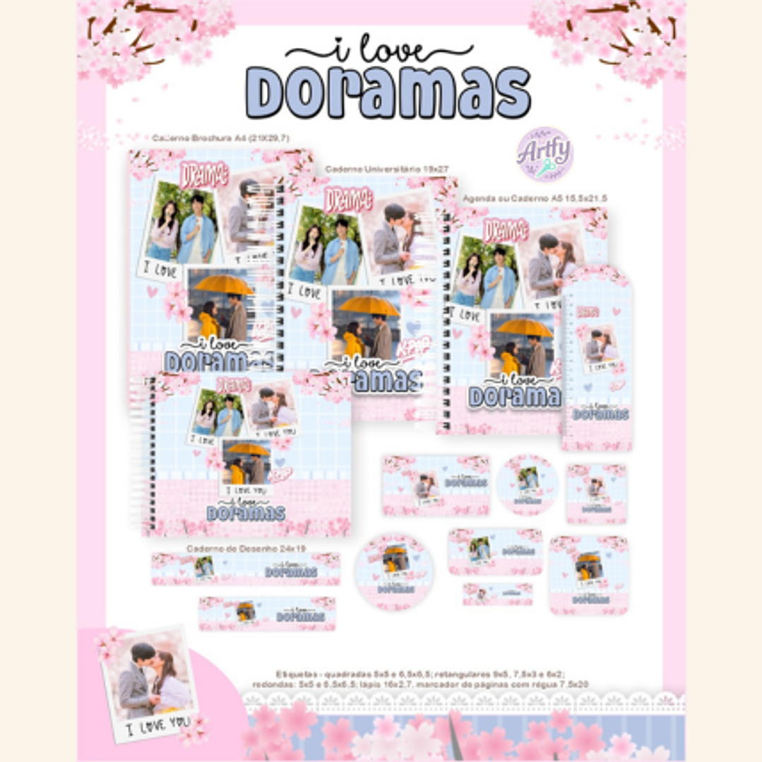 Kit Encadernação I LOVE DORAMAS 1