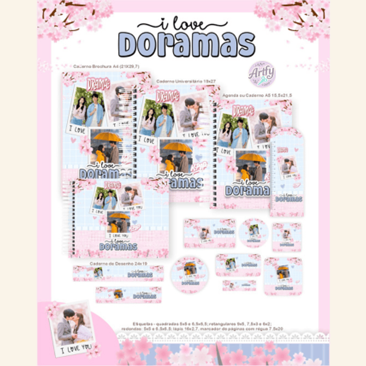Kit Encadernação I LOVE DORAMAS 1
