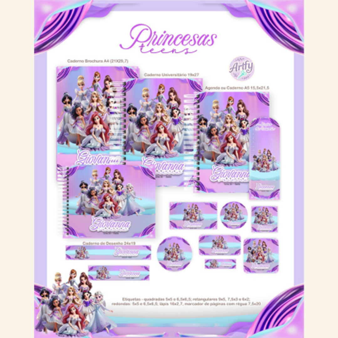 Kit Encadernação PRINCESAS TEEN 1