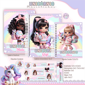 KIT Encadernação  UNICÓRNIO MASCOTINHAS