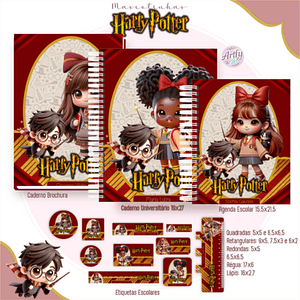 KIT Encadernação HARRY POTTER MASCOTINHAS