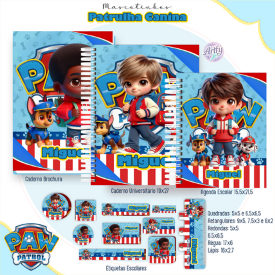 KIT Encadernação PATRULHA CANINA MENINO 1
