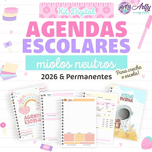 Kit Digital Agendas Escolares Neutras