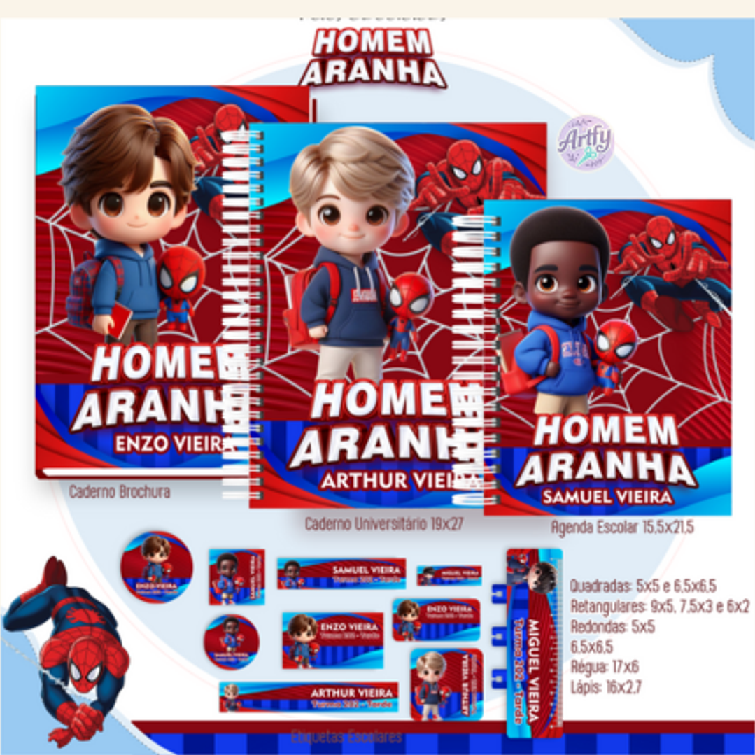 Combo Escolar Homem Aranha 1