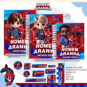 Combo Escolar Homem Aranha