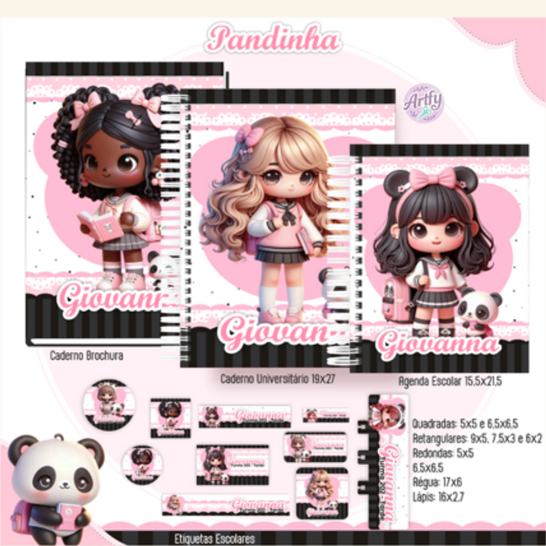 Combo Escolar PANDINHAS 1