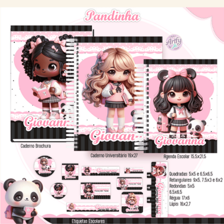 Combo Escolar PANDINHAS 1