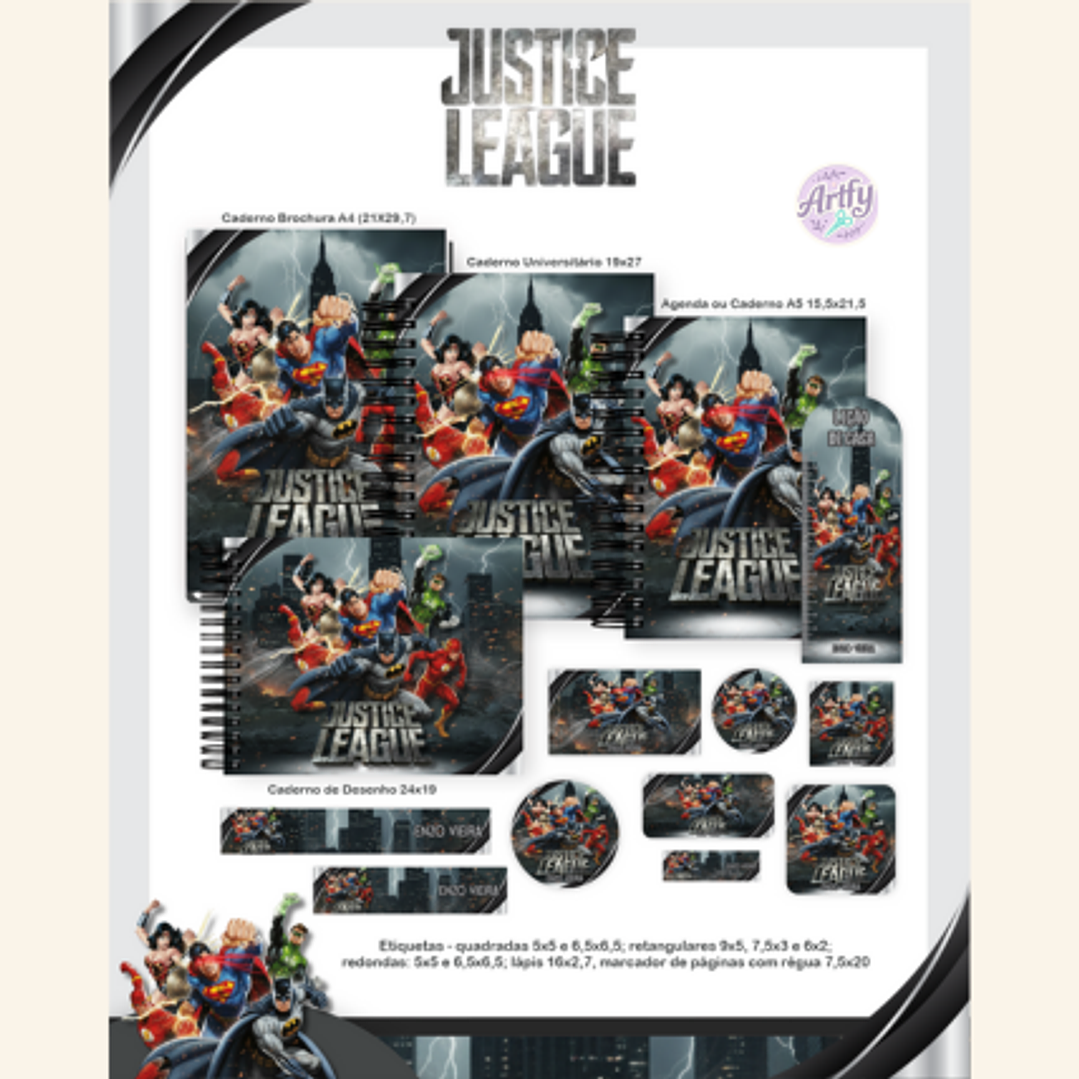 Combo Escolar LIGA DA JUSTIÇA 1