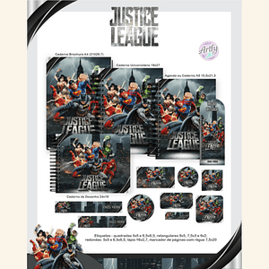 Combo Escolar LIGA DA JUSTIÇA