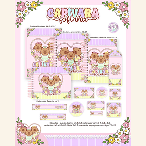 Combo Escolar CAPIVARAS FOFINHAS