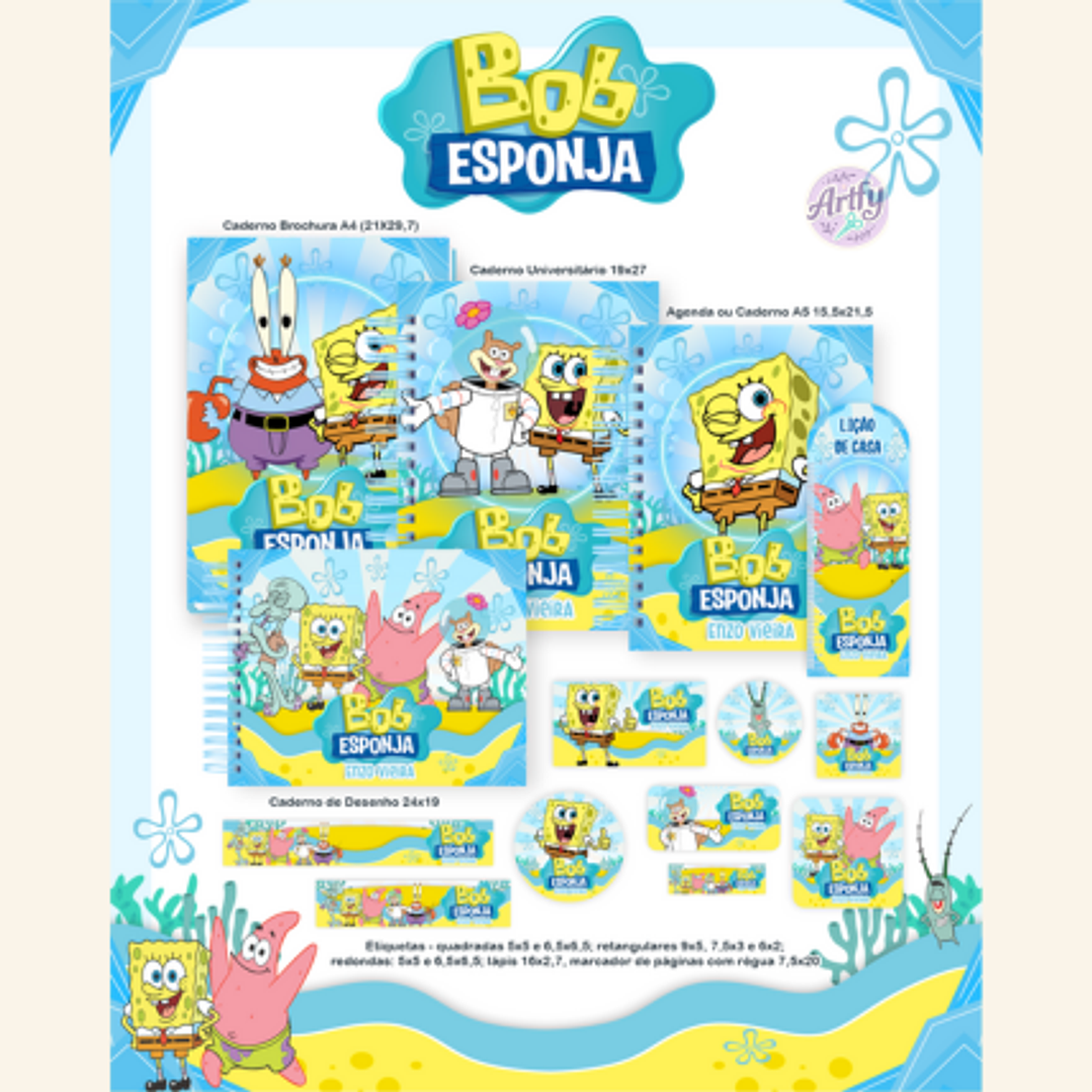 Combo Escolar Bob Esponja  1