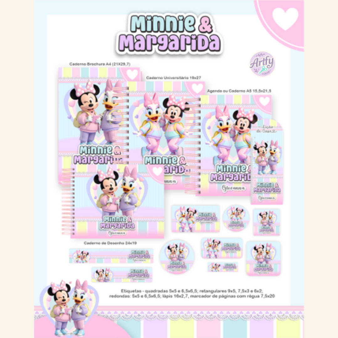Combo Escolar  MINNIE E MARGARIDA 1