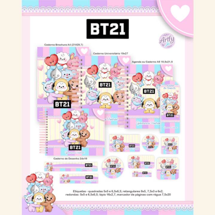 Combo Escolar BT21 1