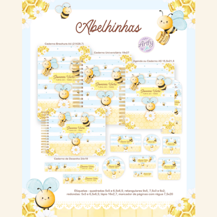 Combo Escolar ABELHINHAS 1