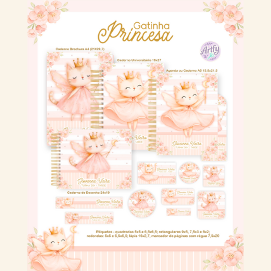 Combo Escolar GATINHA PRINCESA 1