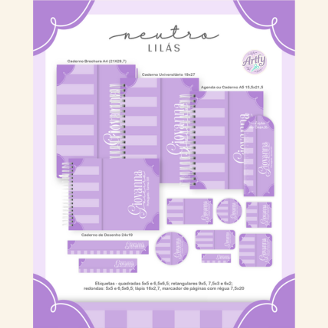 Combo Escolar NEUTRO LILÁS 1