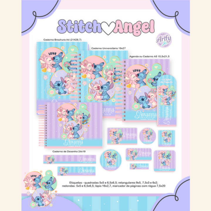 Combo Escolar STITCH & ANGEL 1