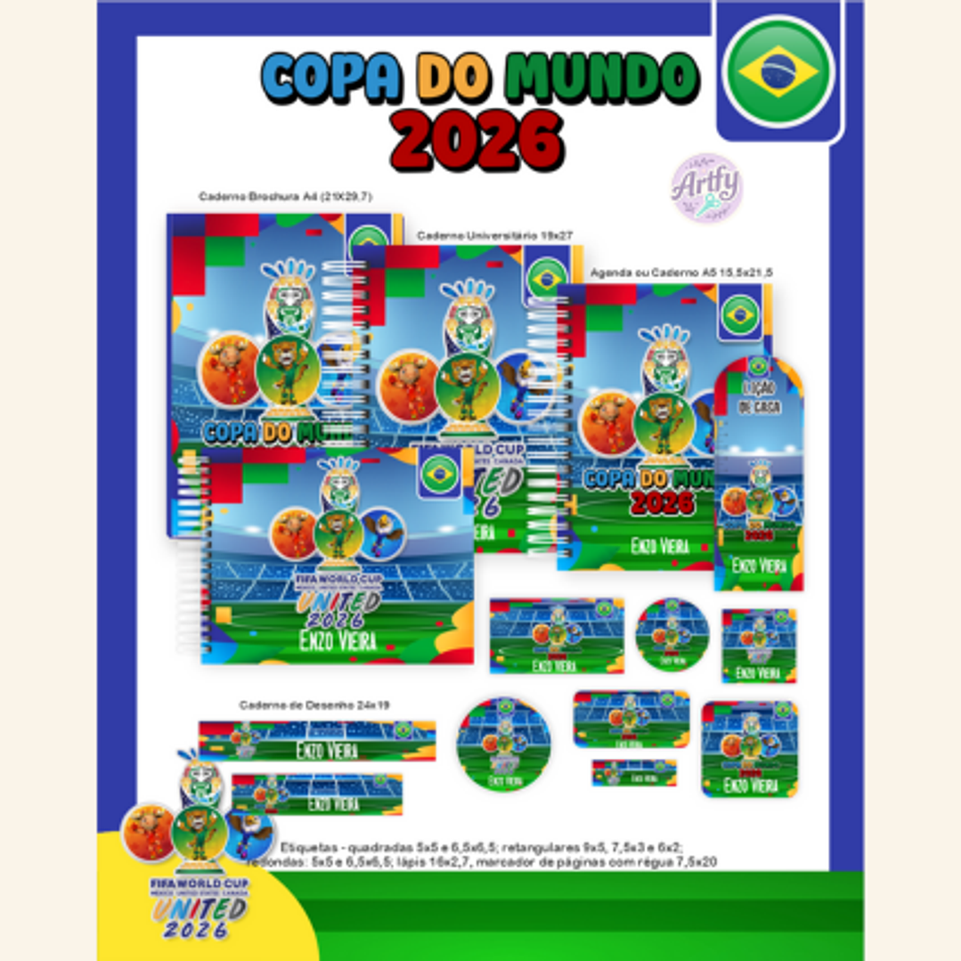 Combo Escolar COPA DO MUNDO 2026 1
