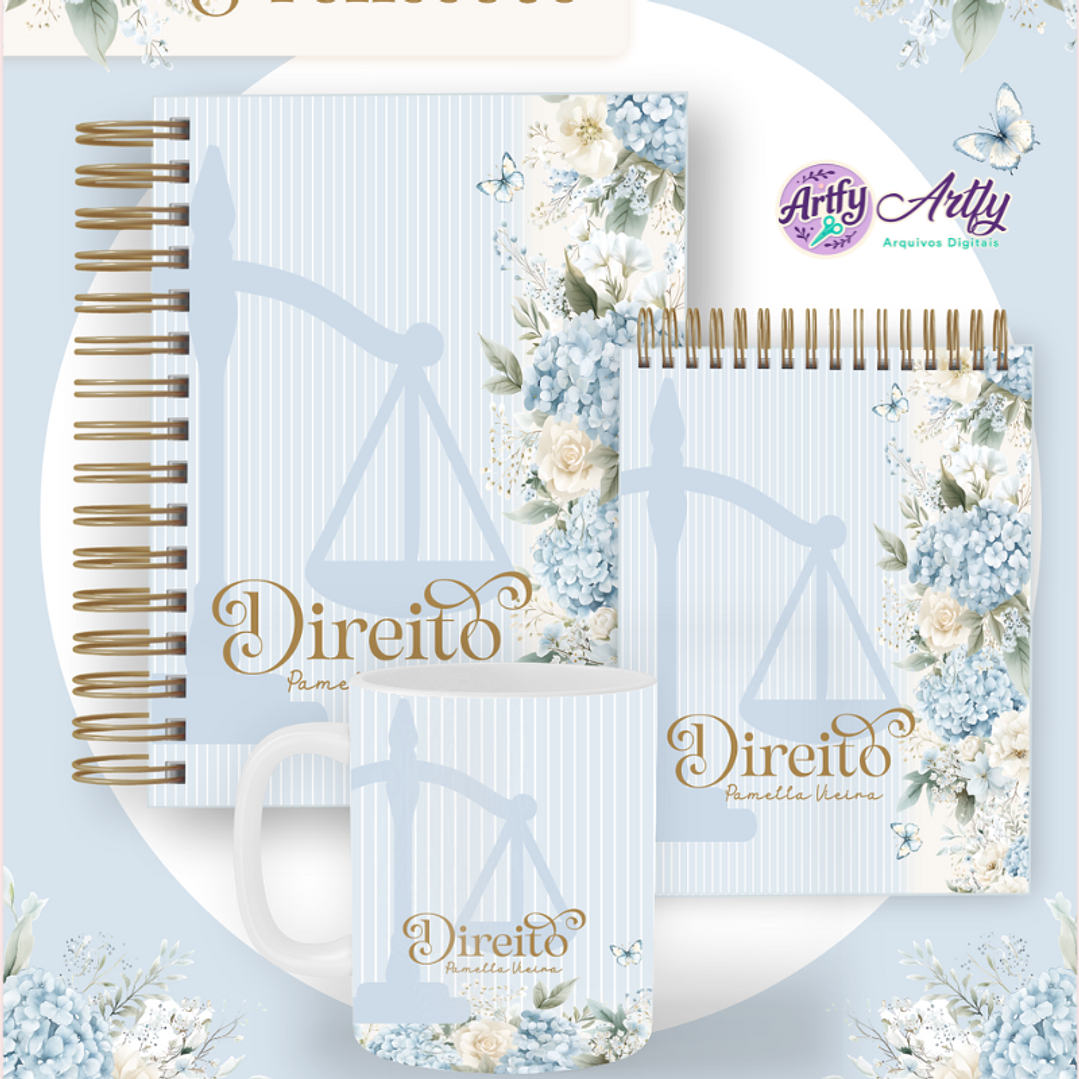 Pack Profissões - Floral Azul 1