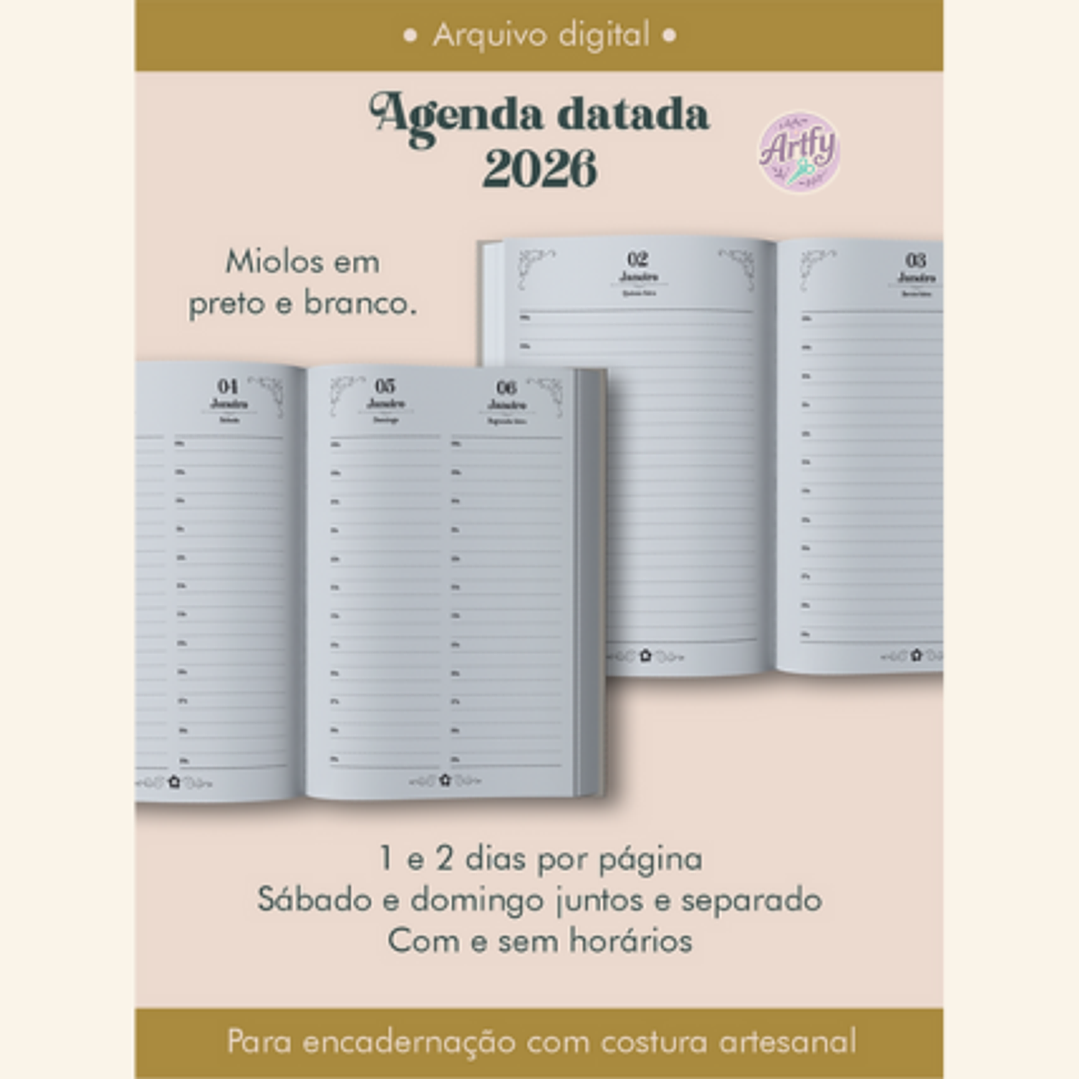 Agenda 2026 preto e branco COSTURA 1