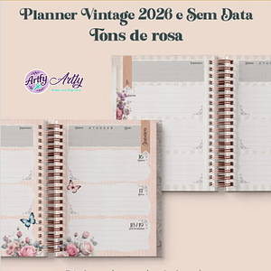 Planner Vintage Tons de Rosa Wireo