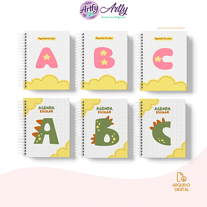 Capas para Agenda Escolar - Alfabeto